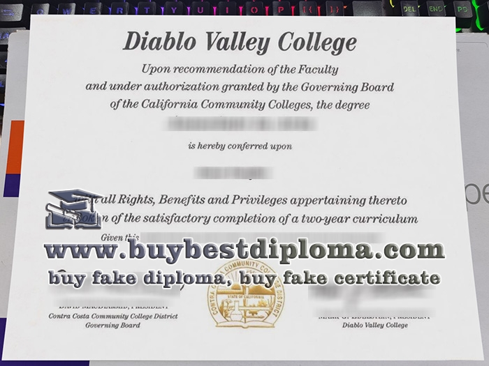 Diablo Valley College diploma, Diablo Valley College certificate,