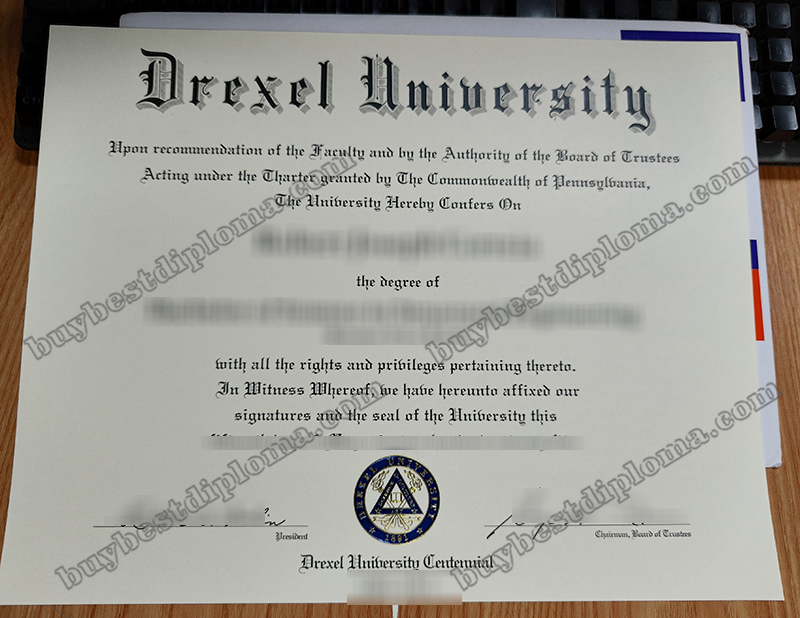 Drexel University diploma, Drexel University certificate,