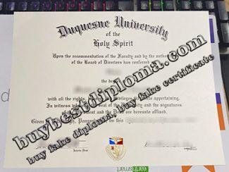 Duquesne University diploma, Duquesne University certificate,