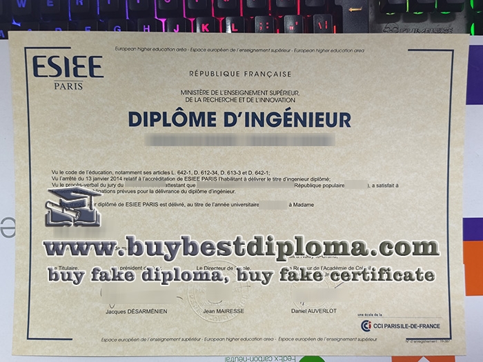 ESIEE Paris diplome, ESIEE Paris certificate,