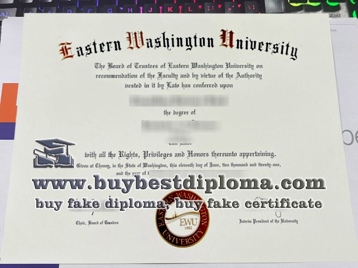 Eastern Washington University diploma, Eastern Washington University degree,