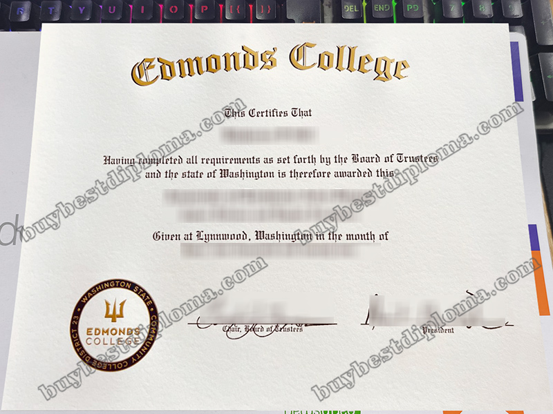 Edmonds College diploma, Edmonds College certificate,