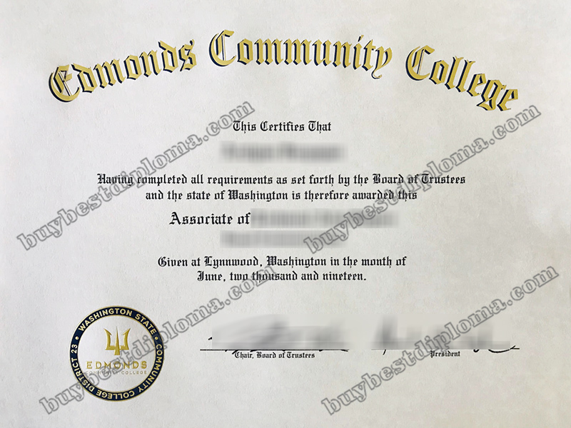 Edmonds Community College diploma, Edmonds Community College certificate,