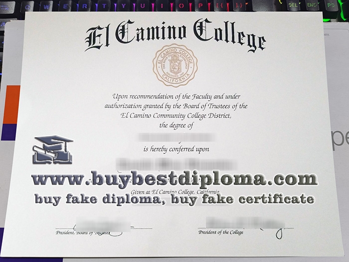 El Camino College diploma, El Camino College certificate,