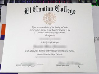 El Camino College diploma, El Camino College certificate,
