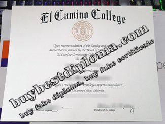 El Camino College diploma, El Camino College certificate,