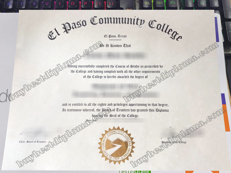 El Paso Community College diploma, EPCC certificate,