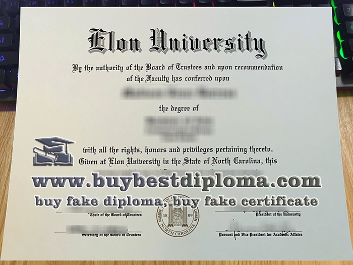 Elon University diploma, Elon University certificate,
