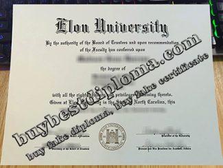 Elon University diploma, Elon University certificate,