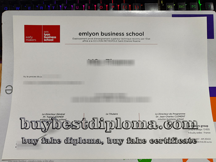 Emlyon Business School diploma, Emlyon Business School certificate,