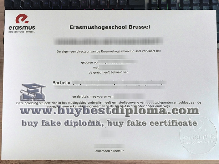 Erasmushogeschool Brussel diploma, Erasmushogeschool Brussel getuigschrift,