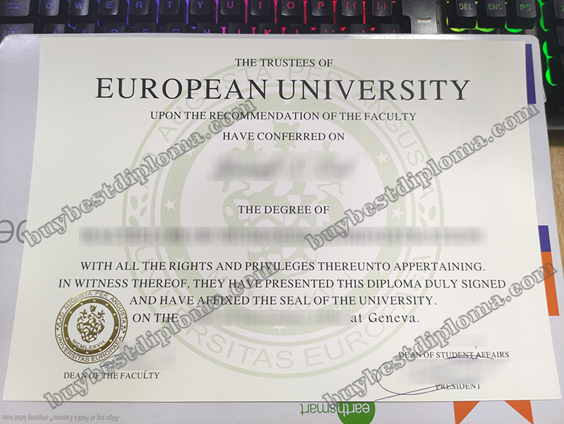 EU Business School diploma, European University diploma,