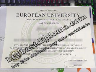 EU Business School diploma, European University diploma,