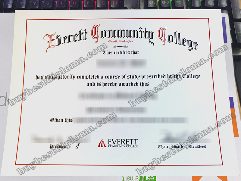 Everett Community College diploma, Everett Community College certificate,