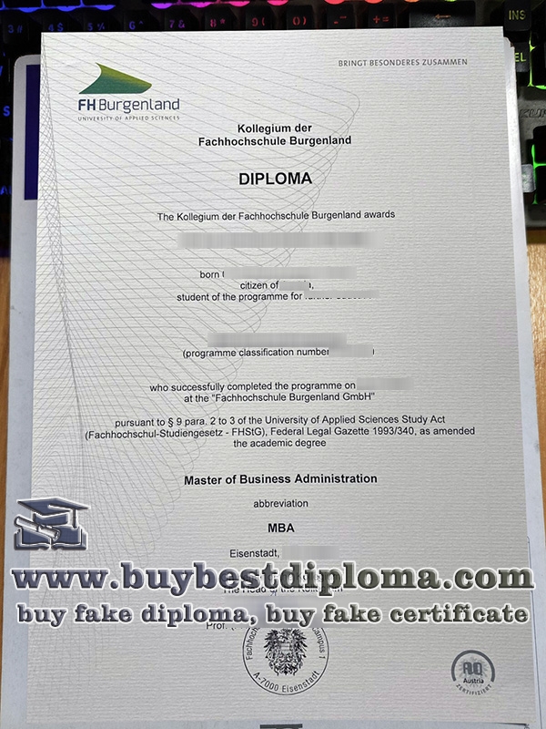 Fachhochschule Burgenland Diploma, FH Burgenland Degree, 