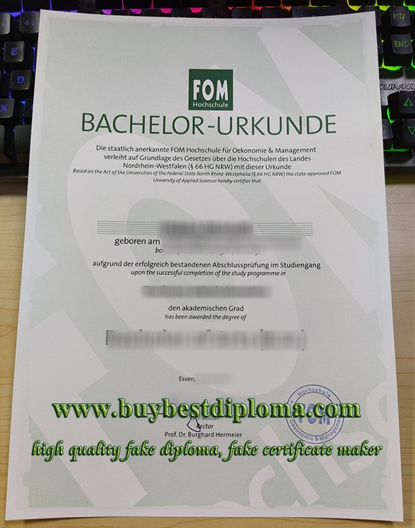 FOM Hochschule degree, fake FOM diploma, FOM Hochschule urkunde,