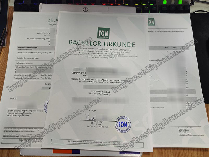 FOM Hochschule urkunde, FOM University degree,