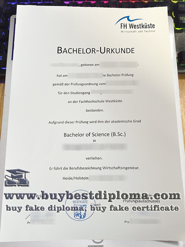 Fachhochschule Westküste Urkunde, FH Westküste diploma,