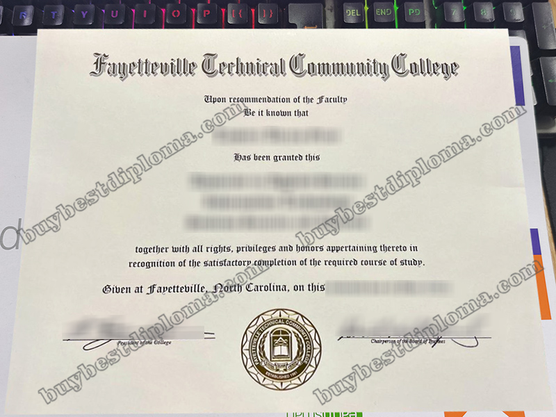 Fayetteville Technical Community College diploma, Fayetteville Technical Community College certificate,