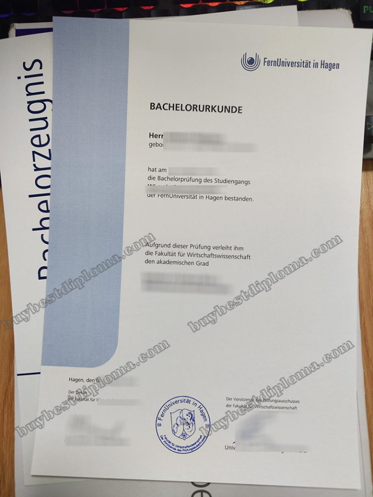 Fernuniversität In Hagen Diploma, Fernuniversität In Hagen Bachelorurkunde,