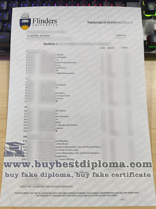 Flinders University transcript, fake Flinders University certificate,