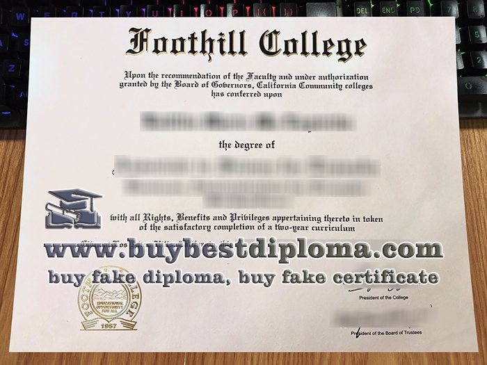 Foothill College diploma, Foothill College certificate,