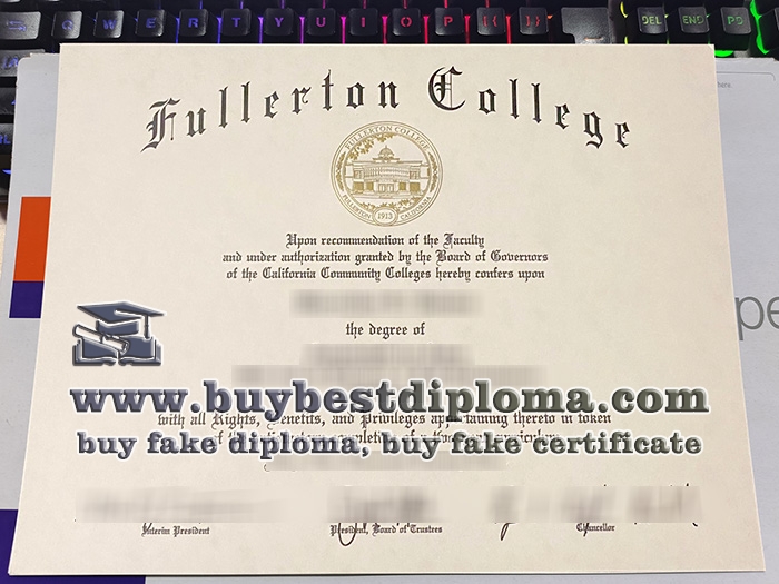Fullerton College diploma, Fullerton College certificate,