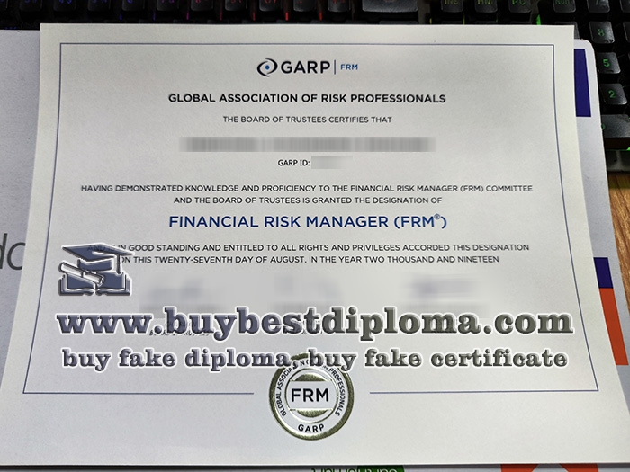 Financial Risk Manager certificate, Global Association of Risk Professionals certificate,