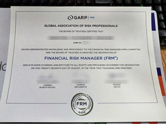 Financial Risk Manager certificate, Global Association of Risk Professionals certificate,