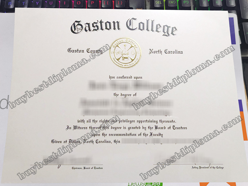 Gaston College diploma, Gaston College certificate,