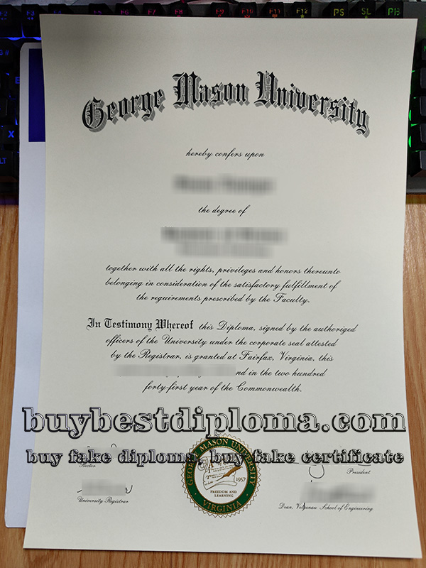 George Mason University diploma, George Mason University certificate,