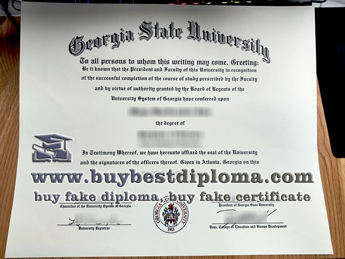 Georgia State University diploma, fake Georgia State University certificate,
