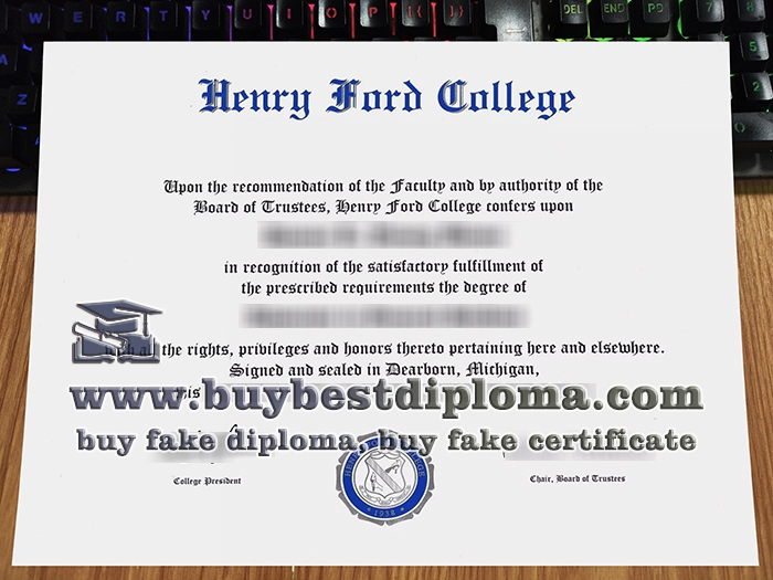 Henry Ford College diploma, Henry Ford College certificate,