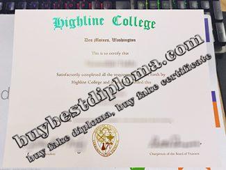 Highline College diploma, Highline College certificate,