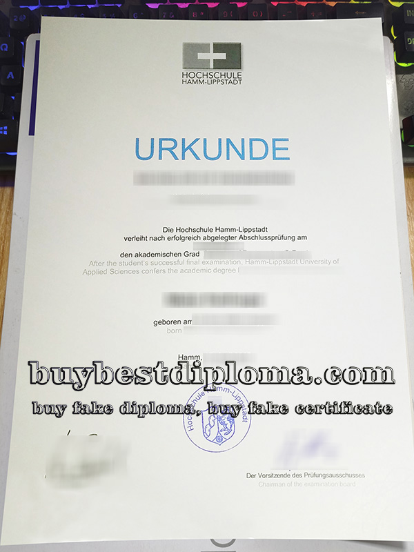 Hochschule Hamm-Lippstadt urkunde, Hochschule Hamm-Lippstadt certificate,