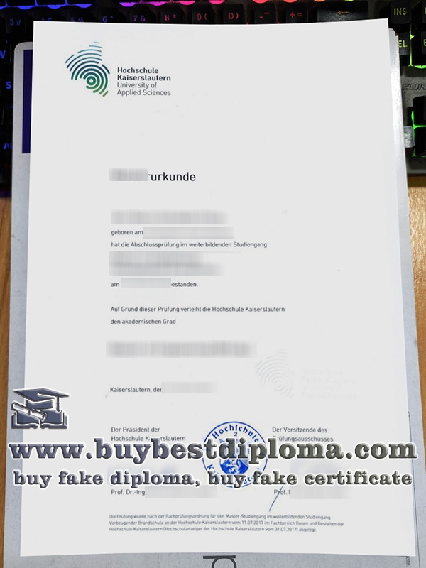 Hochschule Kaiserslautern urkunde, Hochschule Kaiserslautern degree,