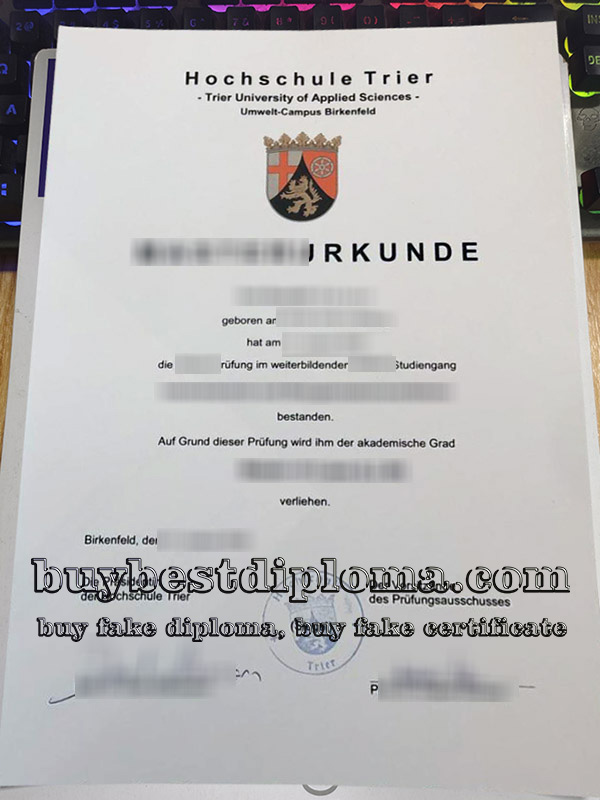 Hochschule Trier urkunde, Hochschule Trier diploma,