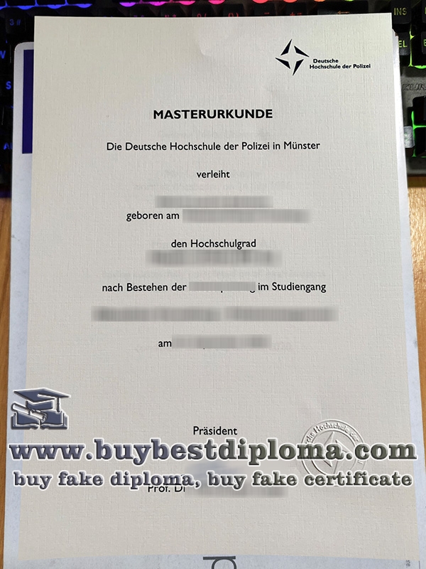 Deutsche Hochschule der Polizei urkunde, DHPolG diploma,