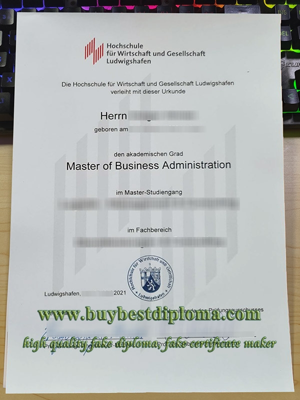 HWG LU Urkunde, Hochschule Für Wirtschaft Und Gesellschaft Ludwigshafen Degree,