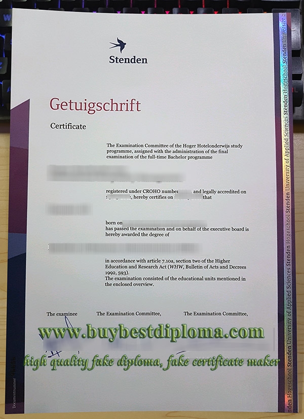 fake Hogeschool Stenden diploma