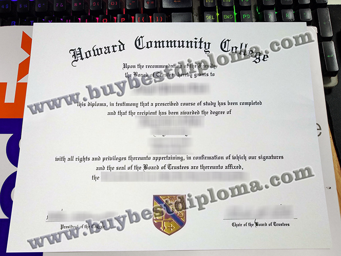 Howard Community College diploma, Howard Community College certificate,