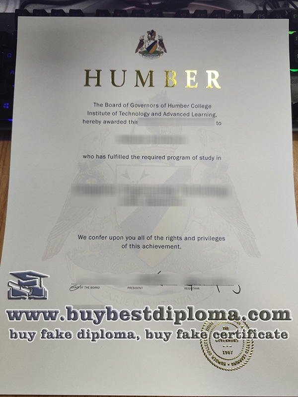 Humber College certificate, Humber College diploma,