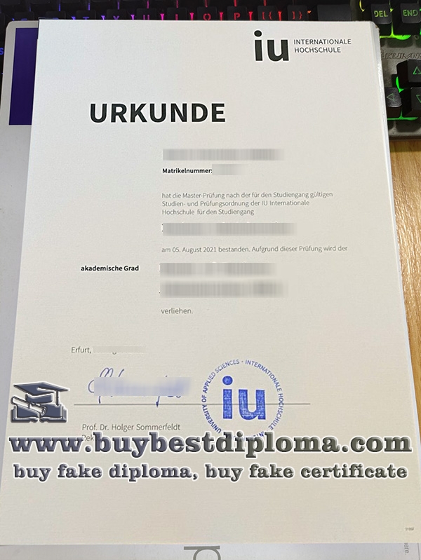 IU Internationale Hochschule urkunde, IU Internationale Hochschule diploma,