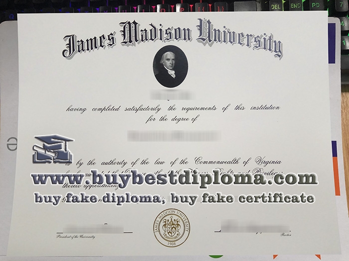 James Madison University diploma, James Madison University certificate,