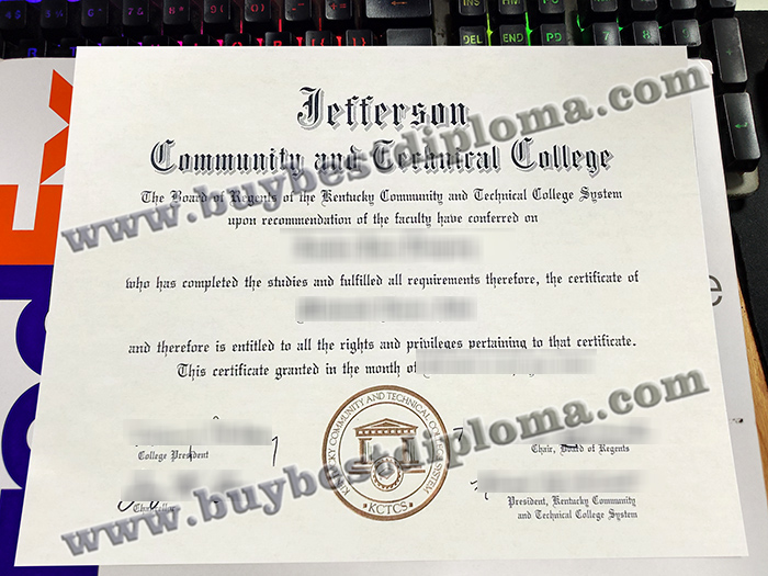 Jefferson Community and Technical College diploma, JCTC certificate,
