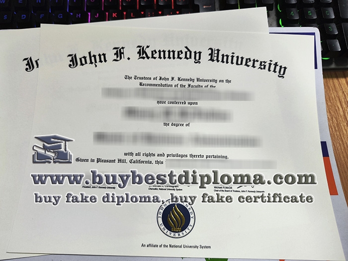 John F. Kennedy University diploma, John F. Kennedy University certificate,