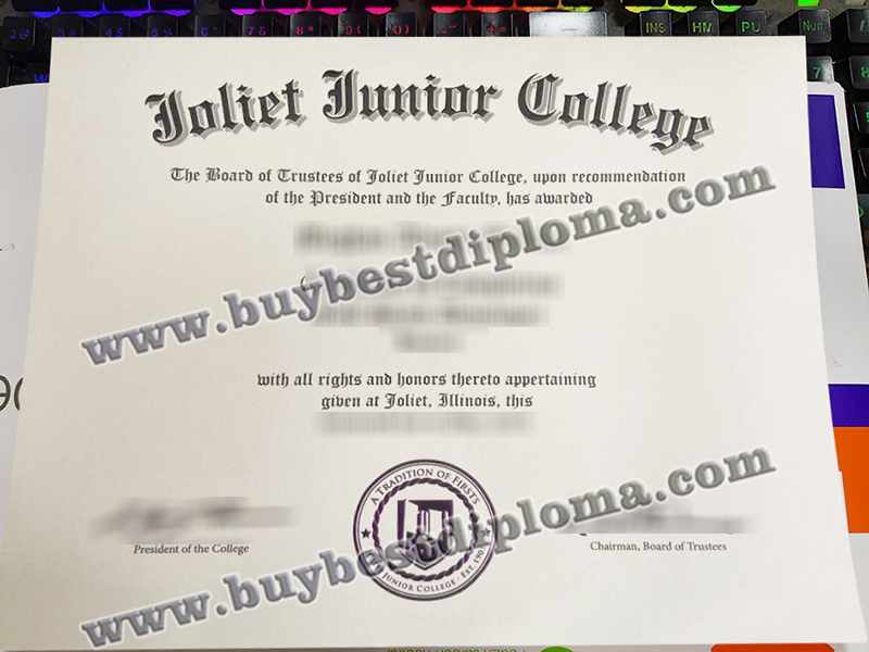 Joliet Junior College diploma, Joliet Junior College certificate,