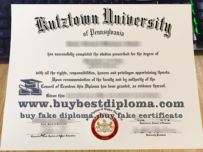 Kutztown University diploma, fake Kutztown University certificate,