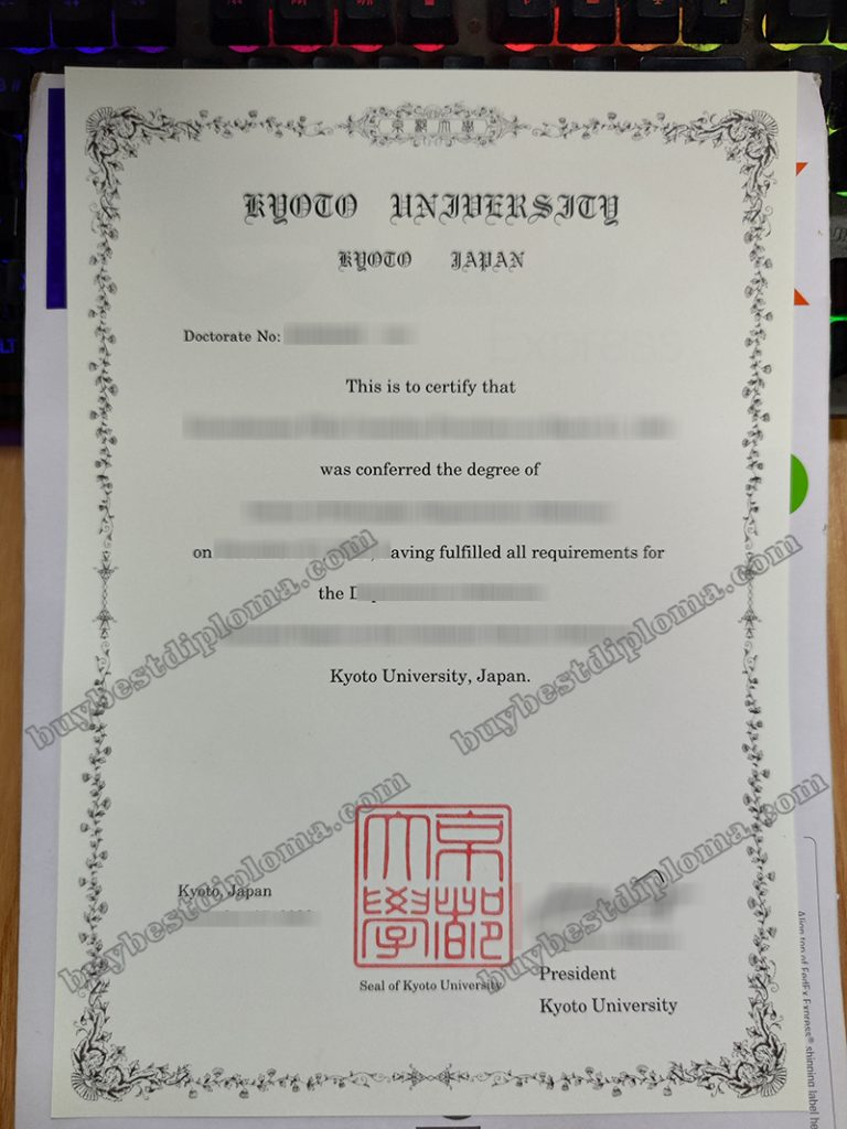 Kyoto University degree, Kyoto University diploma,