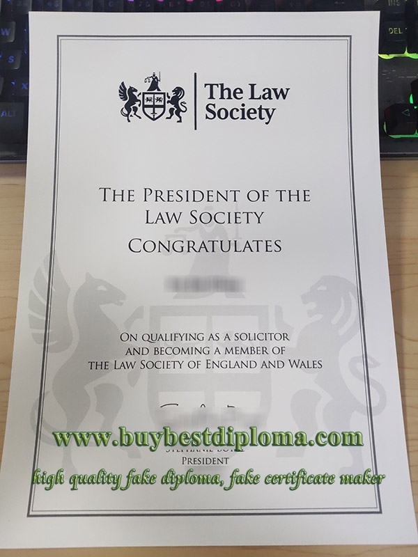 The Law Society certificate, The Law Society member certificate, The Law Society of England and Wales certificate,